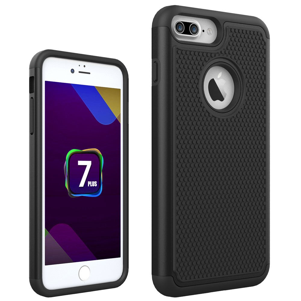 Outdoor Case für Apple iPhone 8 PLUS 7 PLUS Silikon Hybrid Football Grain