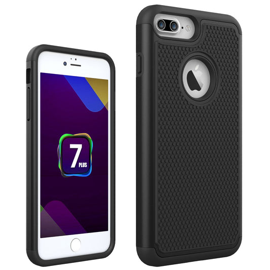 Outdoor Case für Apple iPhone 8 PLUS 7 PLUS Silikon Hybrid Football Grain