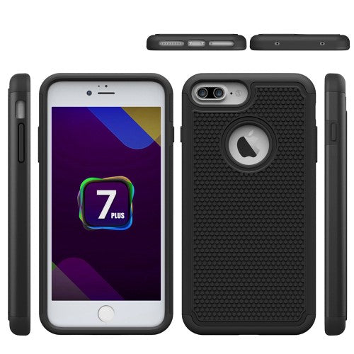 Outdoor Case für Apple iPhone 8 PLUS 7 PLUS Silikon Hybrid Football Grain
