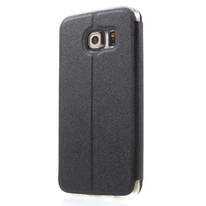 Wallet Case für Samsung Galaxy S6 Edge G925 Window View Metal Slide Touch