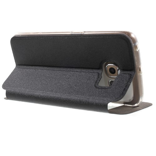 Wallet Case für Samsung Galaxy S6 Edge G925 Window View Metal Slide Touch