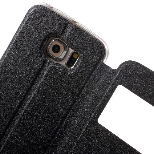 Wallet Case für Samsung Galaxy S6 Edge G925 Window View Metal Slide Touch