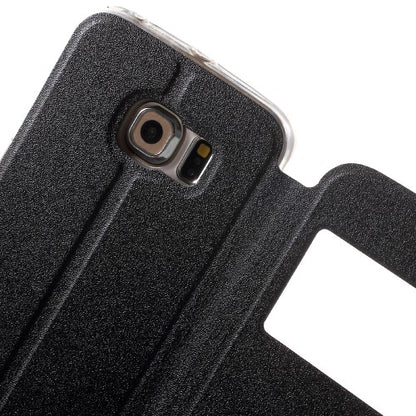 Wallet Case für Samsung Galaxy S6 Edge G925 Window View Metal Slide Touch