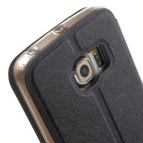 Wallet Case für Samsung Galaxy S6 Edge G925 Window View Metal Slide Touch
