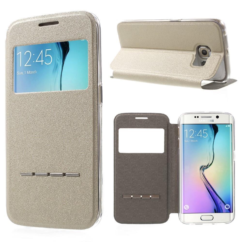 Wallet Case für Samsung Galaxy S6 Edge G925 Window View Metal Slide Touch