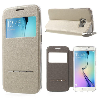 Wallet Case für Samsung Galaxy S6 Edge G925 Window View Metal Slide Touch