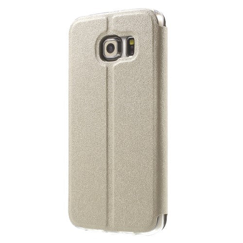 Wallet Case für Samsung Galaxy S6 Edge G925 Window View Metal Slide Touch