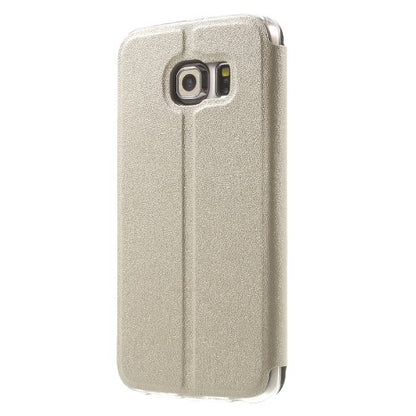 Wallet Case für Samsung Galaxy S6 Edge G925 Window View Metal Slide Touch