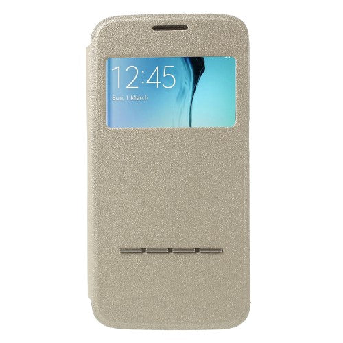 Wallet Case für Samsung Galaxy S6 Edge G925 Window View Metal Slide Touch