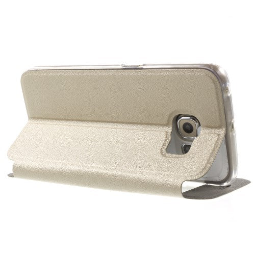 Wallet Case für Samsung Galaxy S6 Edge G925 Window View Metal Slide Touch