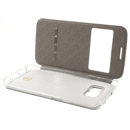 Wallet Case für Samsung Galaxy S6 Edge G925 Window View Metal Slide Touch