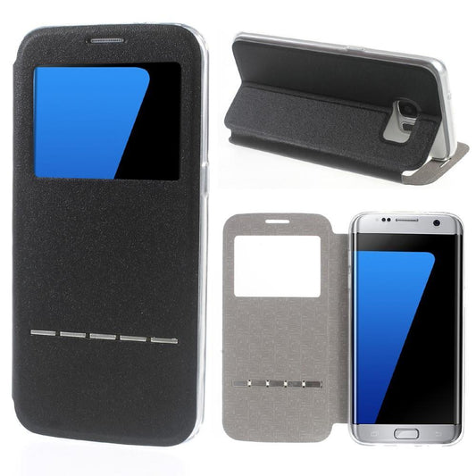 Wallet Case für Samsung Galaxy S7 Edge G935 Window View Metal Slide Touch