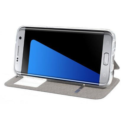 Wallet Case für Samsung Galaxy S7 Edge G935 Window View Metal Slide Touch