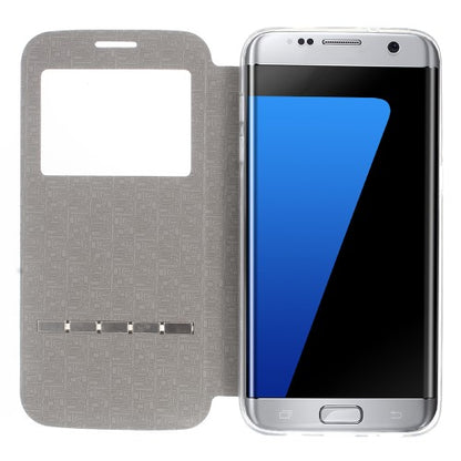 Wallet Case für Samsung Galaxy S7 Edge G935 Window View Metal Slide Touch