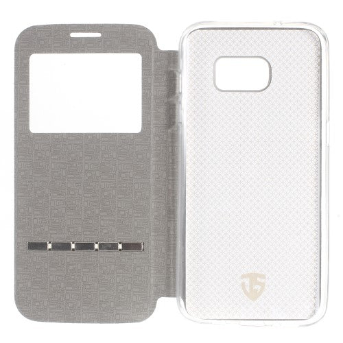 Wallet Case für Samsung Galaxy S7 Edge G935 Window View Metal Slide Touch