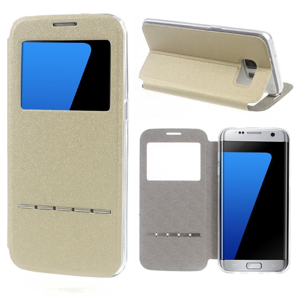 Wallet Case für Samsung Galaxy S7 Edge G935 Window View Metal Slide Touch