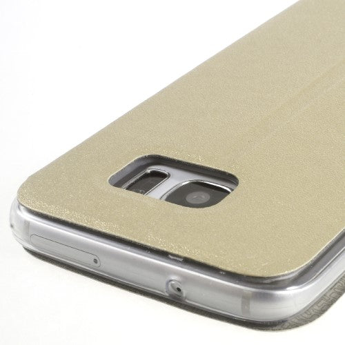 Wallet Case für Samsung Galaxy S7 Edge G935 Window View Metal Slide Touch