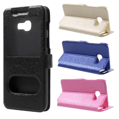 Wallet Case für Samsung Galaxy A3 A320 (2017) Dual Window View Silk Book Etui