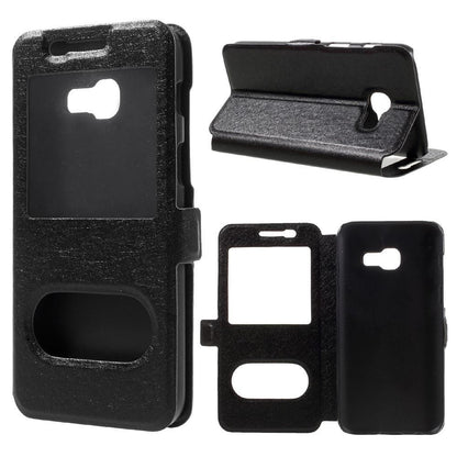 Wallet Case für Samsung Galaxy A3 A320 (2017) Dual Window View Silk Book Etui