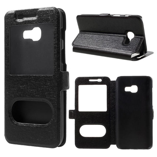 Wallet Case für Samsung Galaxy A3 A320 (2017) Dual Window View Silk Book Etui