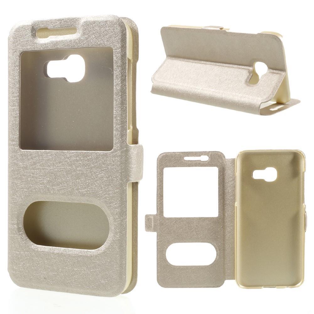Wallet Case für Samsung Galaxy A3 A320 (2017) Dual Window View Silk Book Etui