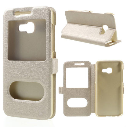 Wallet Case für Samsung Galaxy A3 A320 (2017) Dual Window View Silk Book Etui