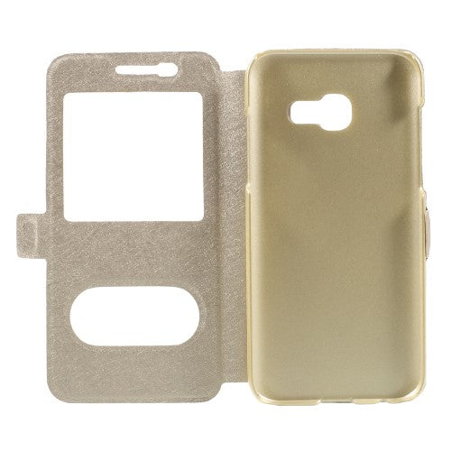 Wallet Case für Samsung Galaxy A3 A320 (2017) Dual Window View Silk Book Etui
