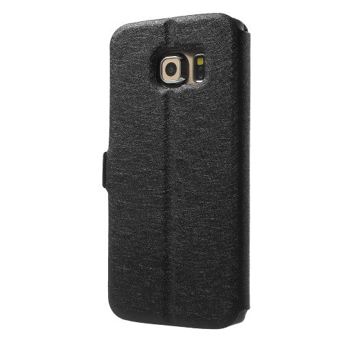 Wallet Case für Samsung Galaxy S6 Edge G925 Dual Window View Silk Book Etui