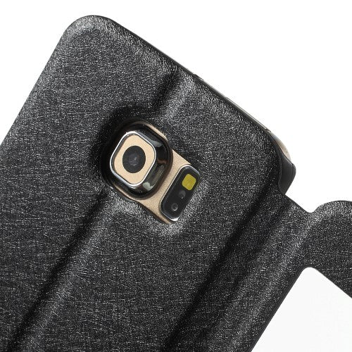 Wallet Case für Samsung Galaxy S6 Edge G925 Dual Window View Silk Book Etui