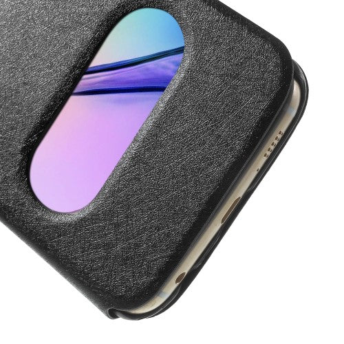 Wallet Case für Samsung Galaxy S6 Edge G925 Dual Window View Silk Book Etui