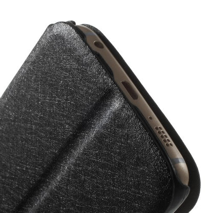 Wallet Case für Samsung Galaxy S6 Edge G925 Dual Window View Silk Book Etui