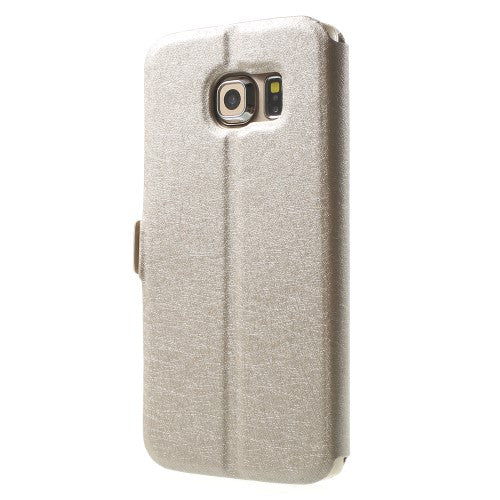 Wallet Case für Samsung Galaxy S6 Edge G925 Dual Window View Silk Book Etui