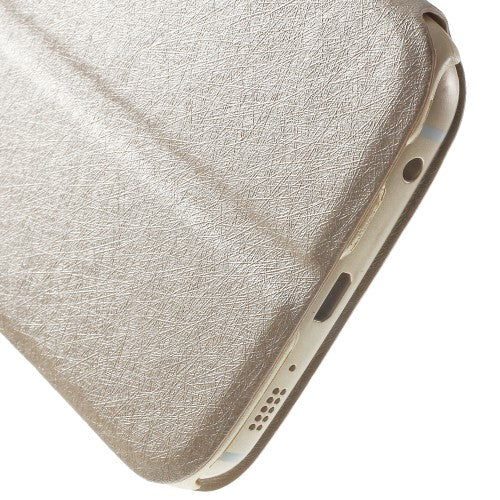 Wallet Case für Samsung Galaxy S6 Edge G925 Dual Window View Silk Book Etui