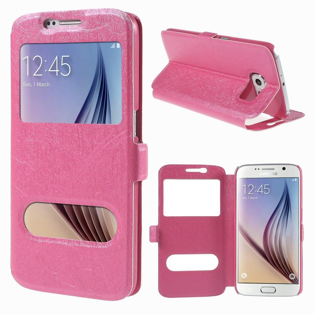 Wallet Case für Samsung Galaxy S6 G920 Dual Window View Silk Book Etui