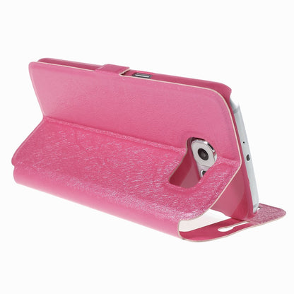 Wallet Case für Samsung Galaxy S6 G920 Dual Window View Silk Book Etui