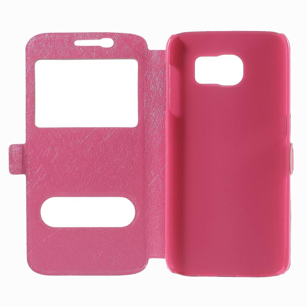 Wallet Case für Samsung Galaxy S6 G920 Dual Window View Silk Book Etui
