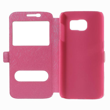 Wallet Case für Samsung Galaxy S6 G920 Dual Window View Silk Book Etui