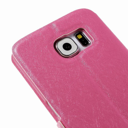 Wallet Case für Samsung Galaxy S6 G920 Dual Window View Silk Book Etui