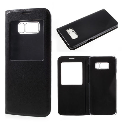 Wallet Case für Samsung Galaxy S8 G950 Window View Litchi Book Etui