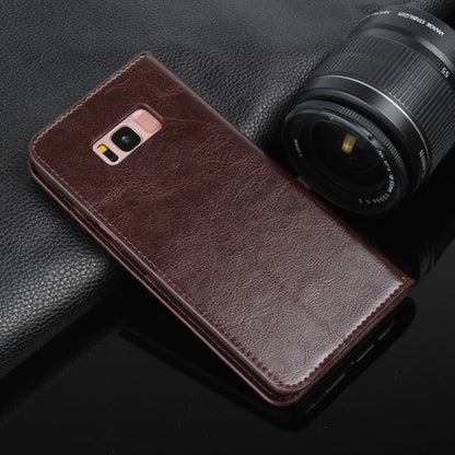 Wallet Case für Samsung Galaxy S8 PLUS G955 Genuine Split Echt Leder Crazy Horse