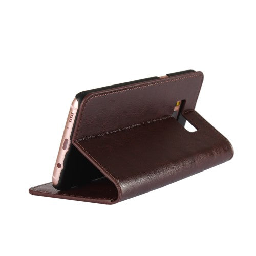 Wallet Case für Samsung Galaxy S8 PLUS G955 Genuine Split Echt Leder Crazy Horse