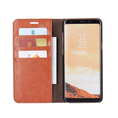 Wallet Case für Samsung Galaxy S8 PLUS G955 Genuine Split Echt Leder Crazy Horse