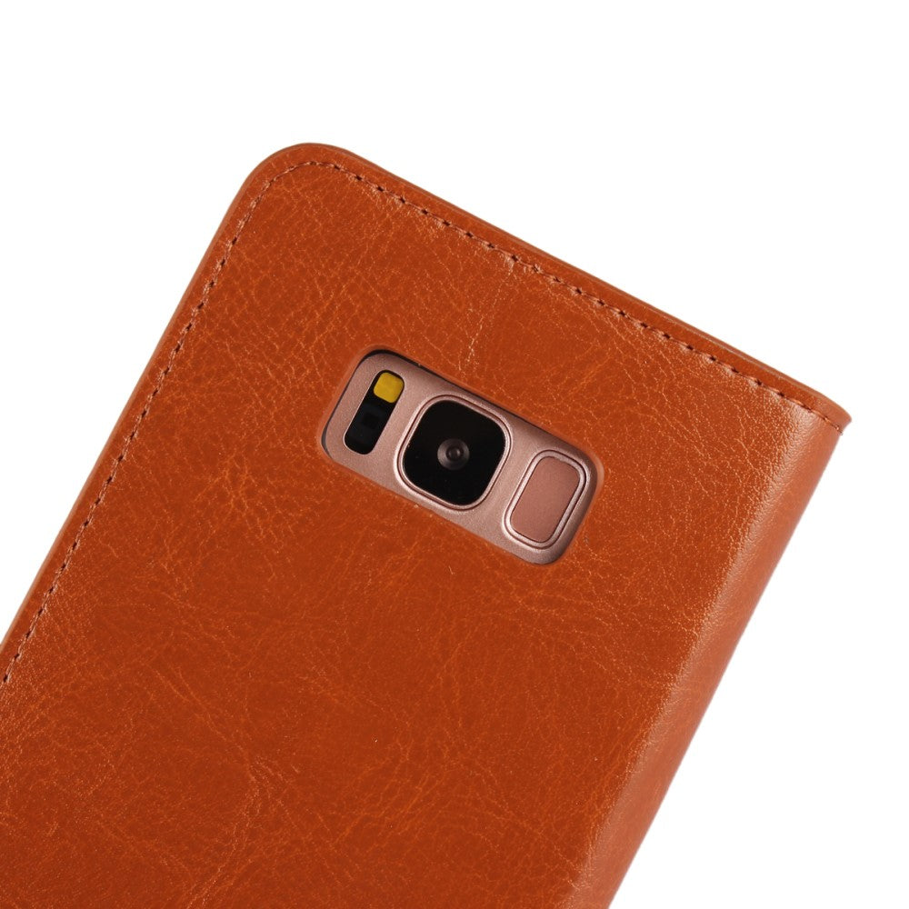 Wallet Case für Samsung Galaxy S8 PLUS G955 Genuine Split Echt Leder Crazy Horse