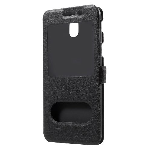 Wallet Case für Samsung Galaxy J5 J530 (2017) Dual Window View Silk Book Etui