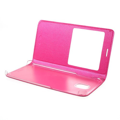 Handy Tasche für Samsung Galaxy J5 J530 (2017) Window View Litchi Book Etui Case