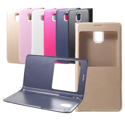 Handy Tasche für Samsung Galaxy J5 J530 (2017) Window View Litchi Book Etui Case