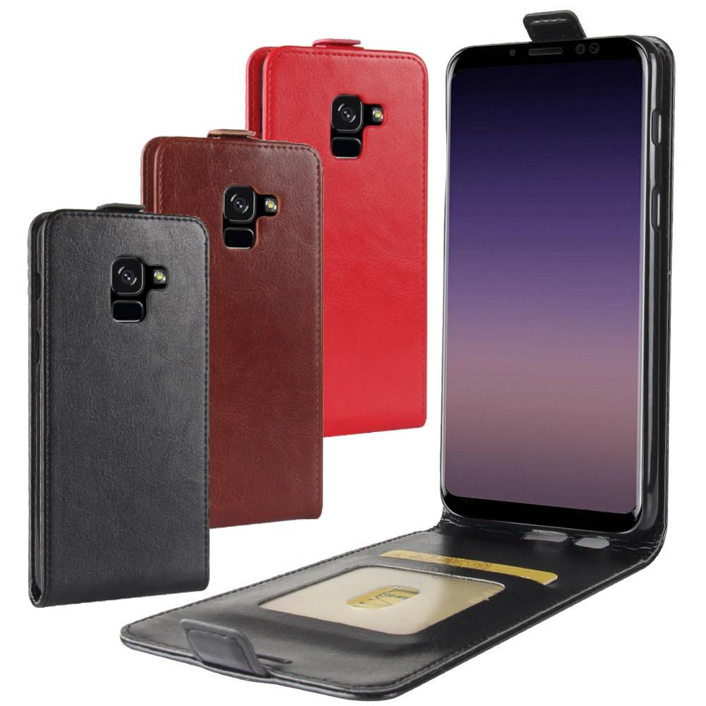 Flip Case für Samsung Galaxy A8 (2018) Crazy Horse Card Slot