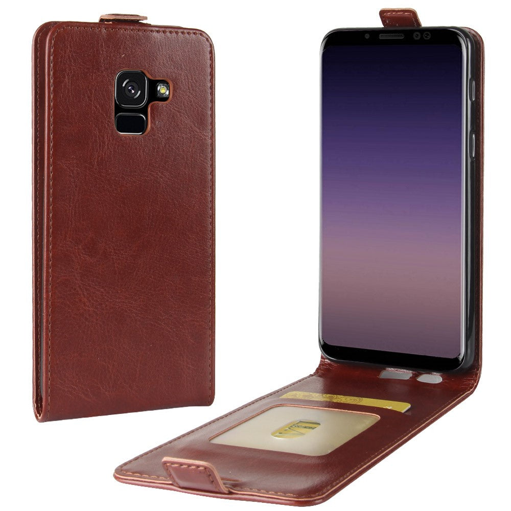 Flip Case für Samsung Galaxy A8 (2018) Crazy Horse Card Slot