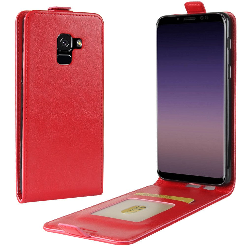 Flip Case für Samsung Galaxy A8 (2018) Crazy Horse Card Slot