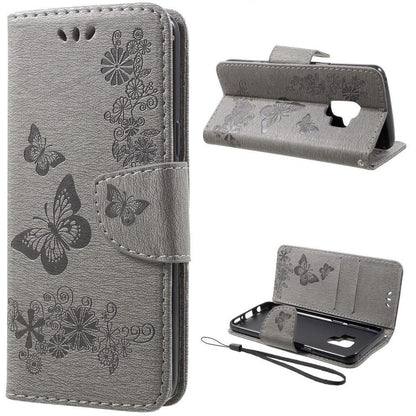 Wallet Case für Samsung Galaxy S9 G960 Butterfly Flower Motiv